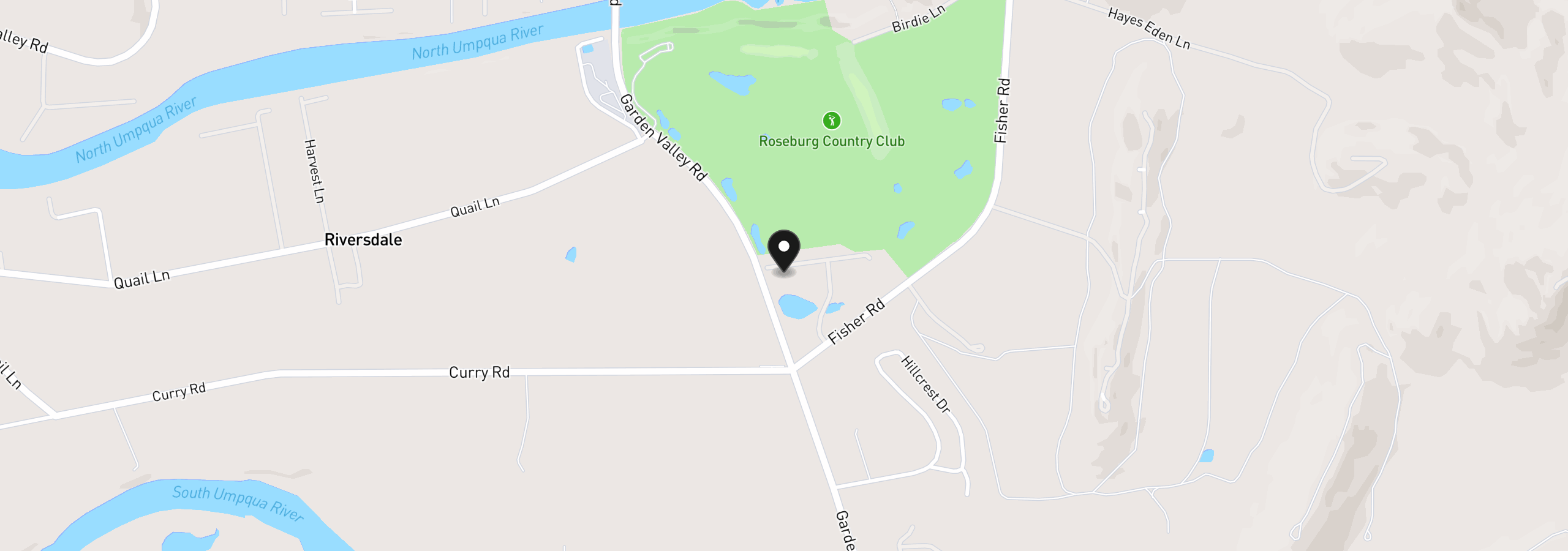 Map showing the location of 245 Fairway Village Ln, Roseburg, OR 97471