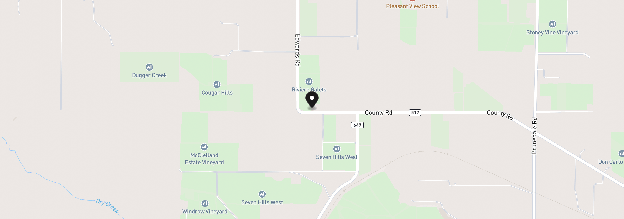 Map showing the location of 52201 County Rd, Milton-Freewater, OR 97862