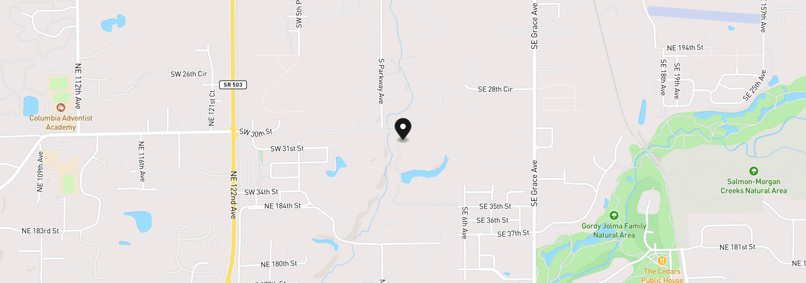 Map showing the location of 3015 S Parkway Ave, Battle Ground, Wa 98604
