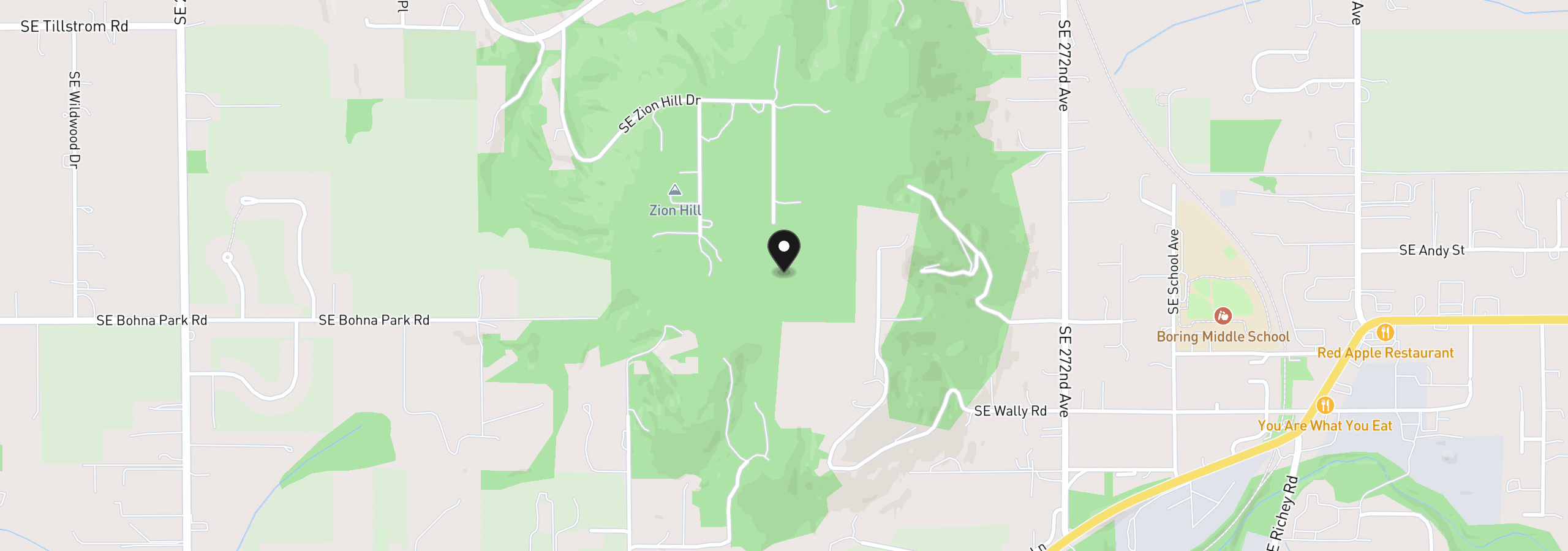 Map showing the location of 00 SE Zion Hill Dr, Damascus, OR 97089
