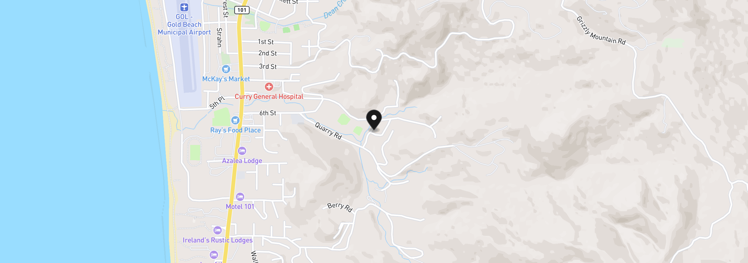 Map showing the location of 29515 Myrtle Ln, Gold Beach, OR 97444