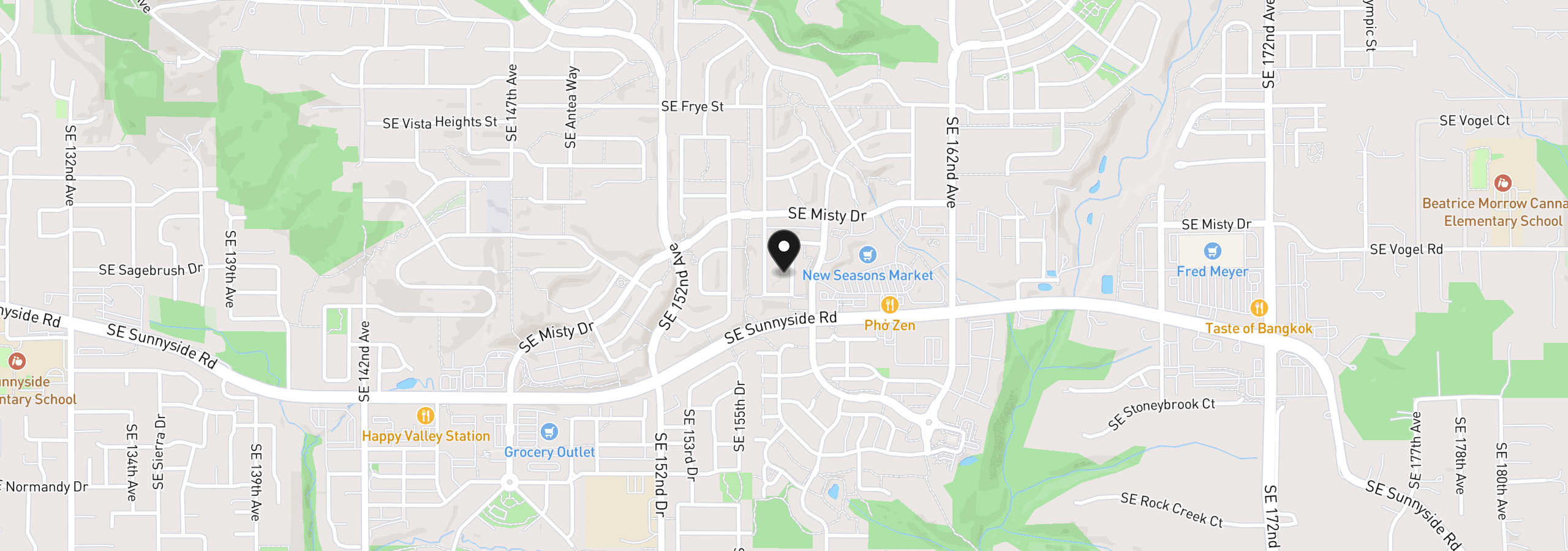 Map showing the location of 12977 SE 156th Ave, Happy Valley, OR 97086