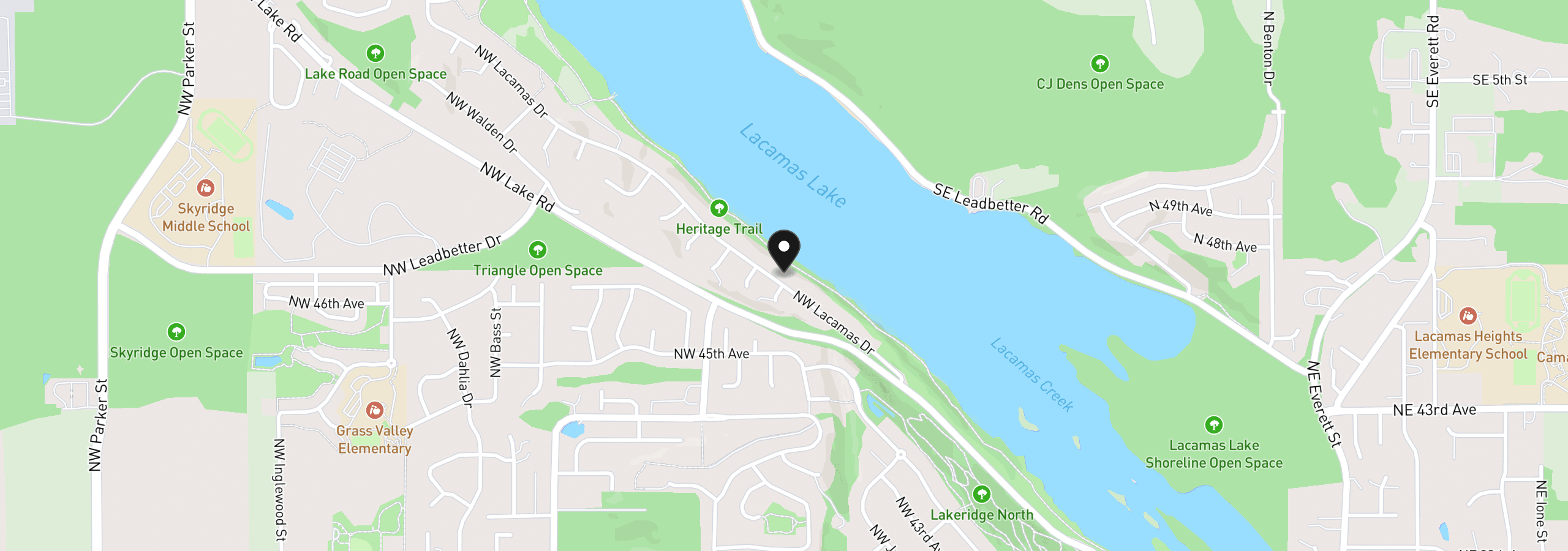 Map showing the location of 1631 NW Lacamas Dr, Camas, Wa 98607