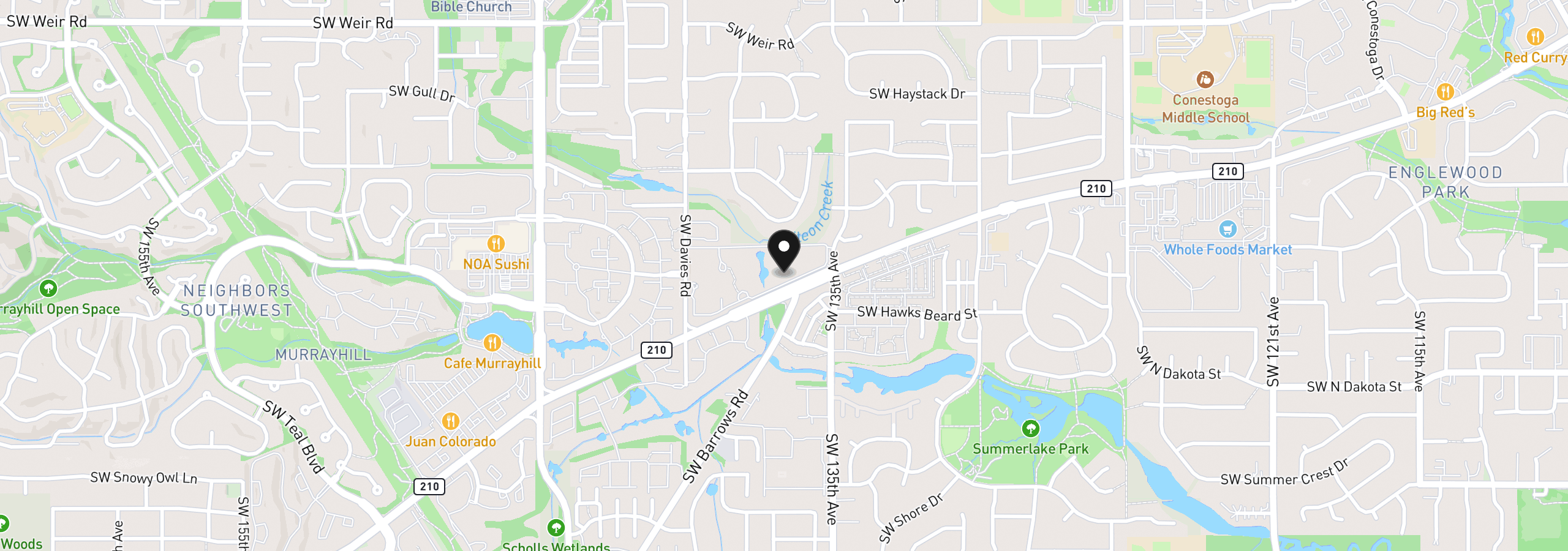 Map showing the location of 13775 SW Scholls Ferry Rd 25, Beaverton, OR 97008