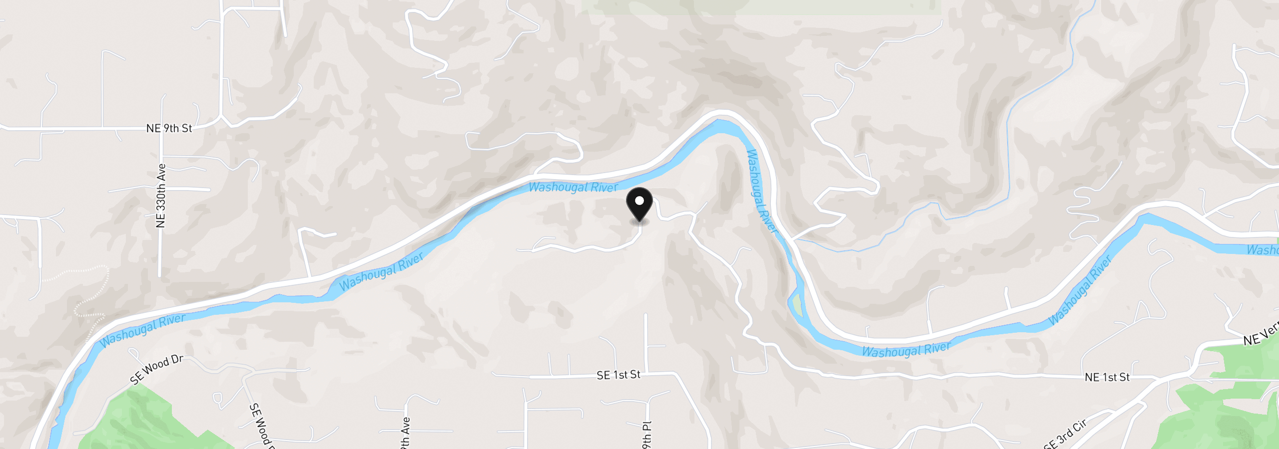 Map showing the location of NE 5th St, Washougal, Wa 98671
