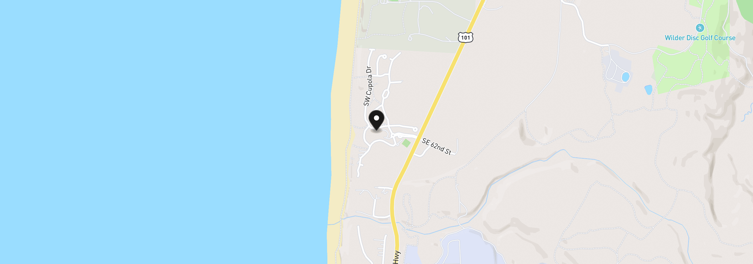 Map showing the location of SW 61st St 7300, South Beach, OR 97366
