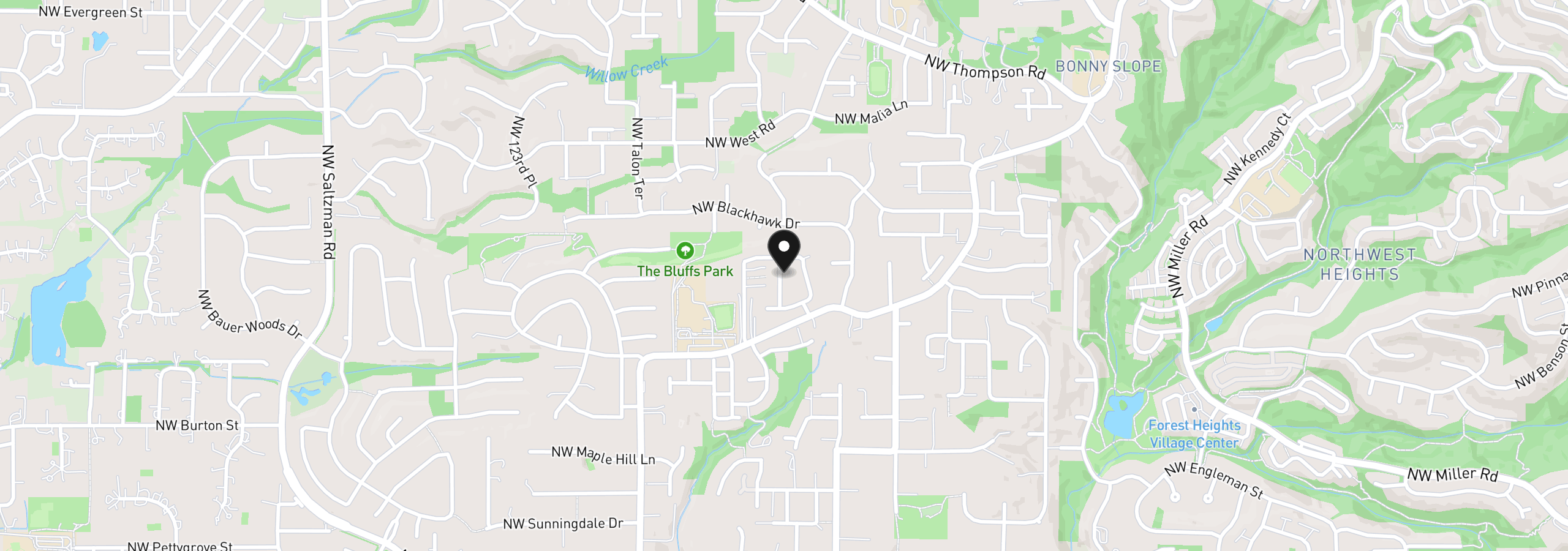 Map showing the location of 2904 NW 114th Ter, Portland, OR 97229