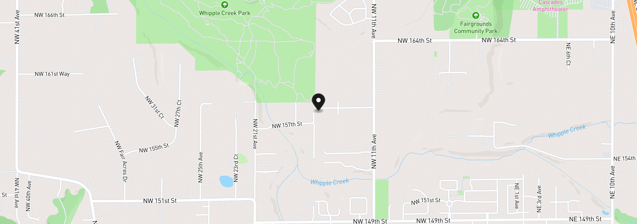 Map showing the location of 1409 NW 158th St, Vancouver, Wa 98685
