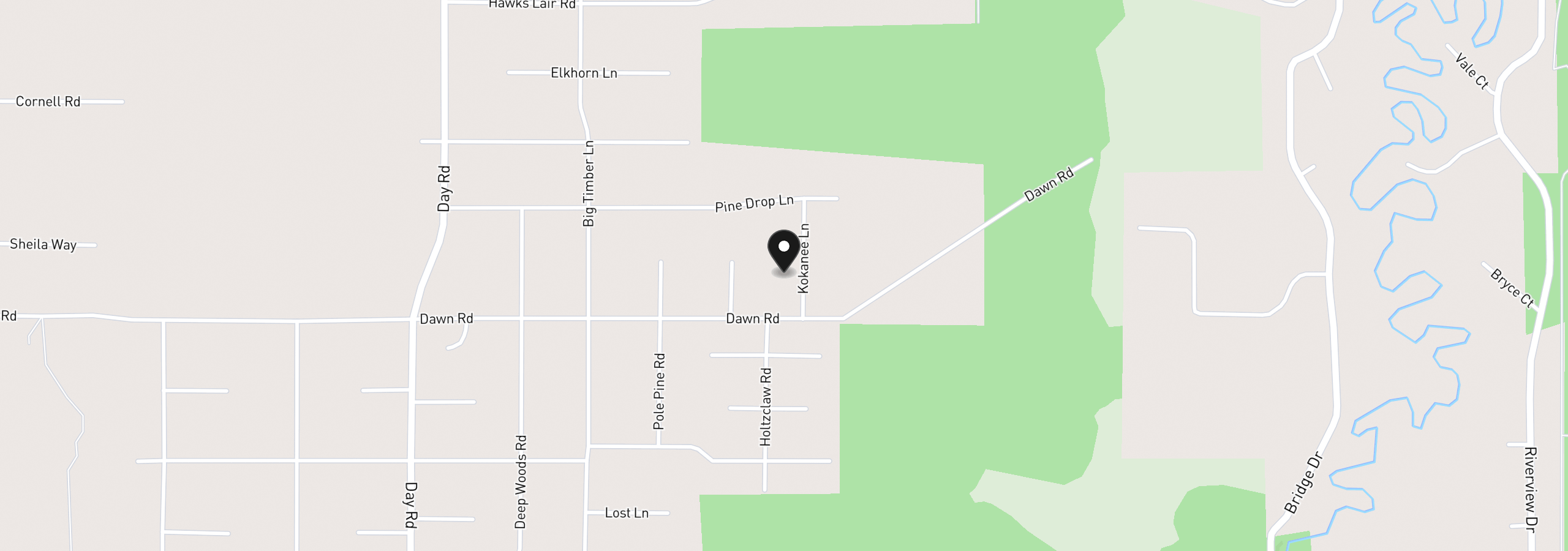 Map showing the location of 53425 Kokanee Ln, La Pine, OR 97739