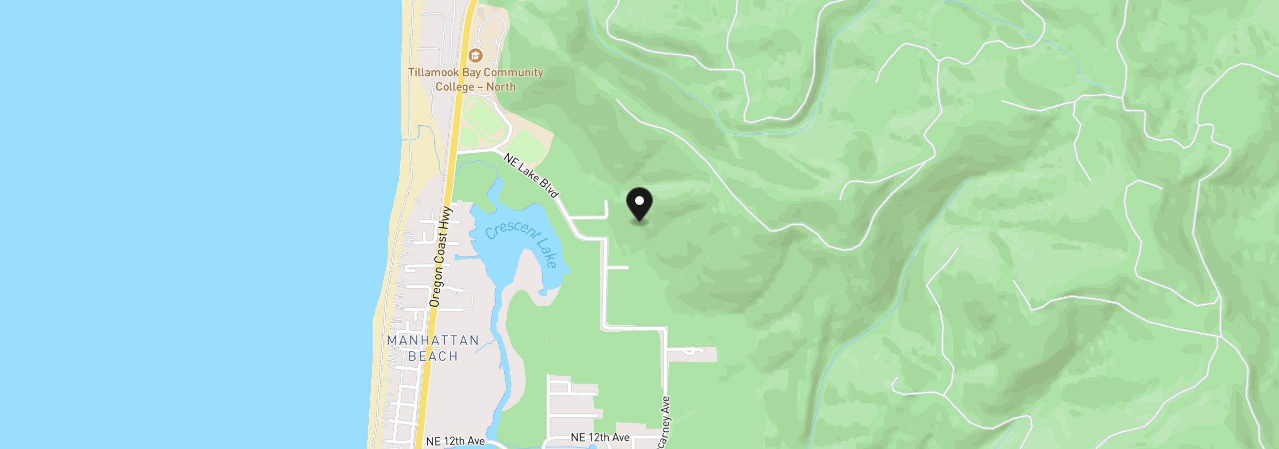 Map showing the location of NE 23rd Ave, Rockaway Beach, OR 97136