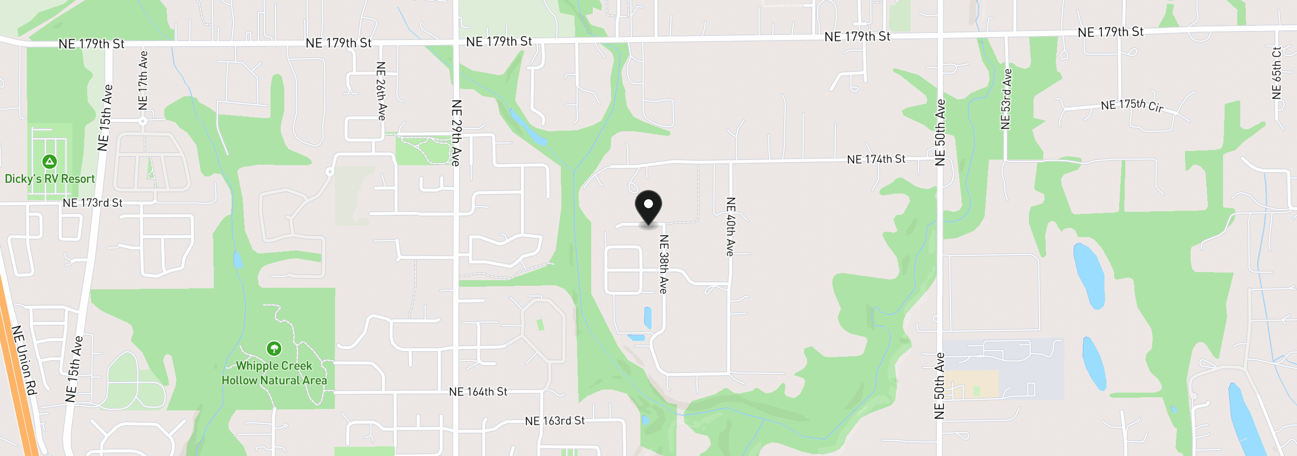 Map showing the location of 3614 NE 169th Way, Vancouver, Wa 98686