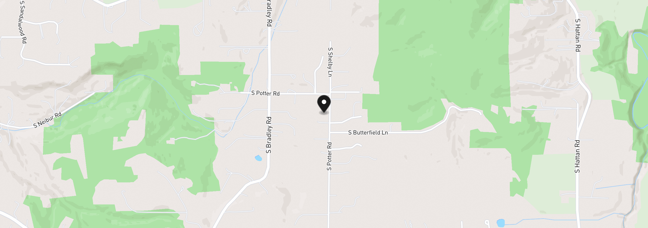 Map showing the location of 17283 S Potter Rd, Oregon City, OR 97045