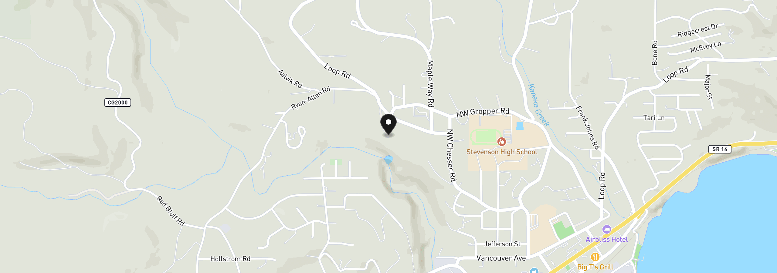 Map showing the location of Piper Rd, Stevenson, Wa 98648