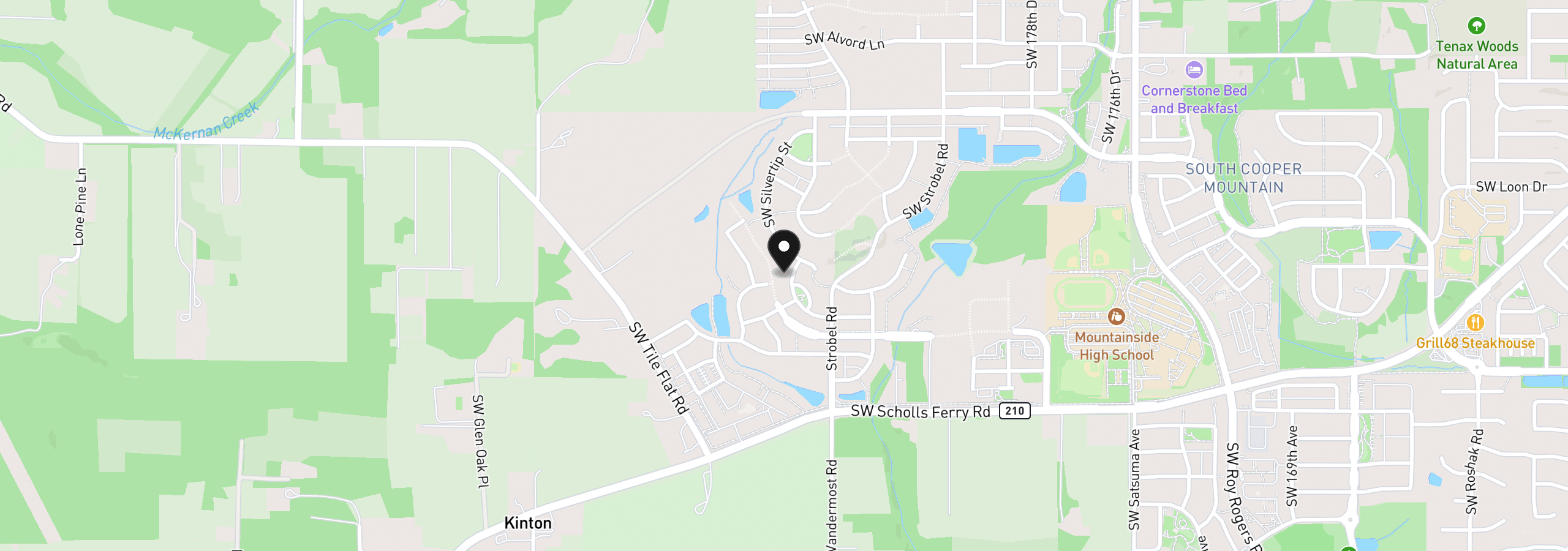 Map showing the location of 18680 SW Sugarloaf Ln, Beaverton, OR 97007