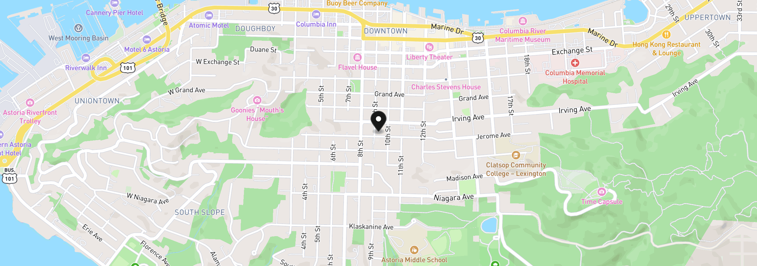 Map showing the location of 0 Jerome Ave 2507, Astoria, OR 97103