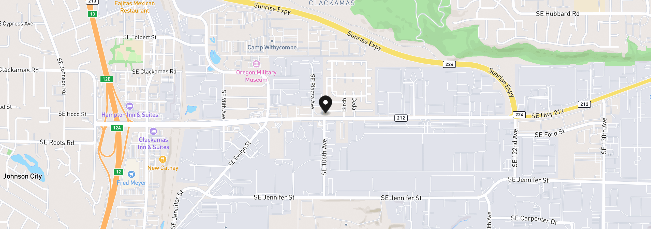 Map showing the location of 10701 SE Highway 212 R4, Clackamas, OR 97015