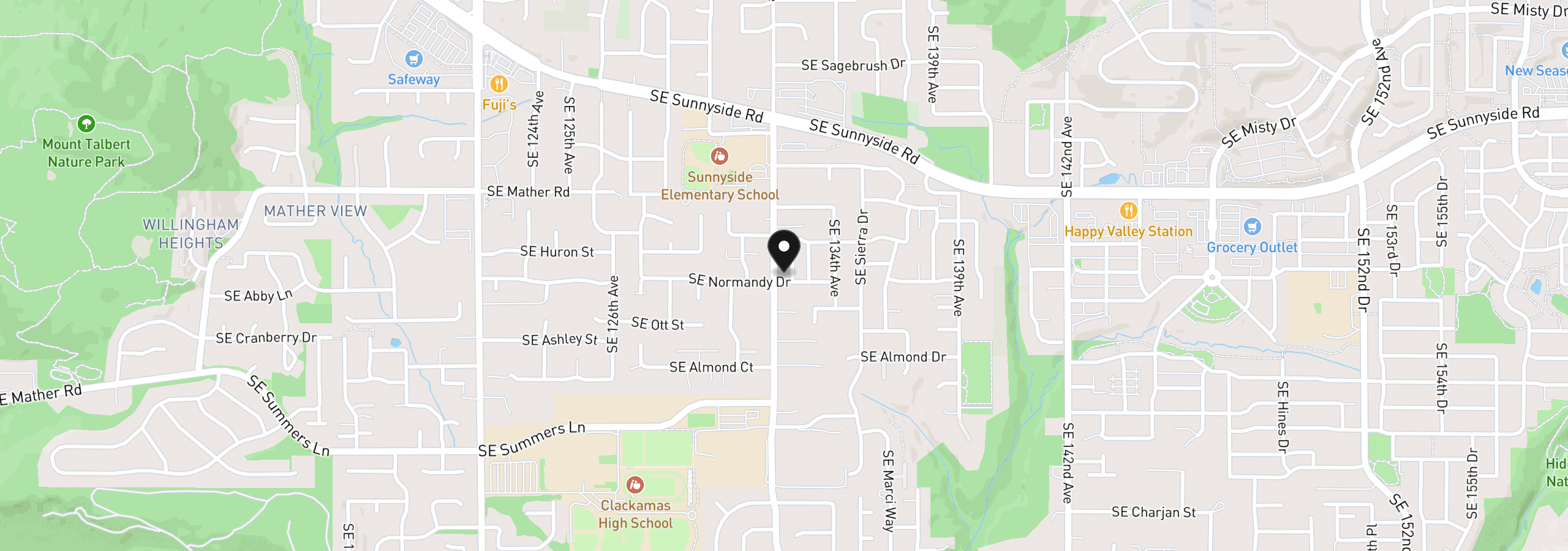 Map showing the location of 13751 SE Luca Ave, Clackamas, OR 97015