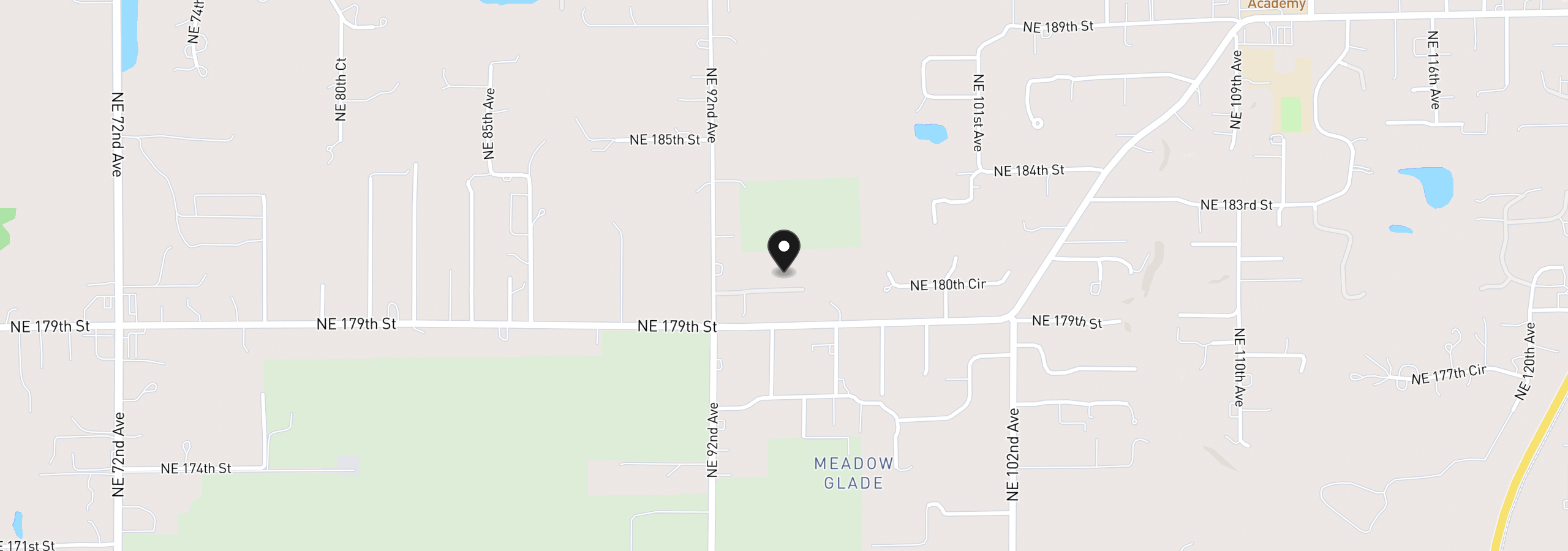 Map showing the location of 9410 NE 180th Way, Battle Ground, Wa 98604