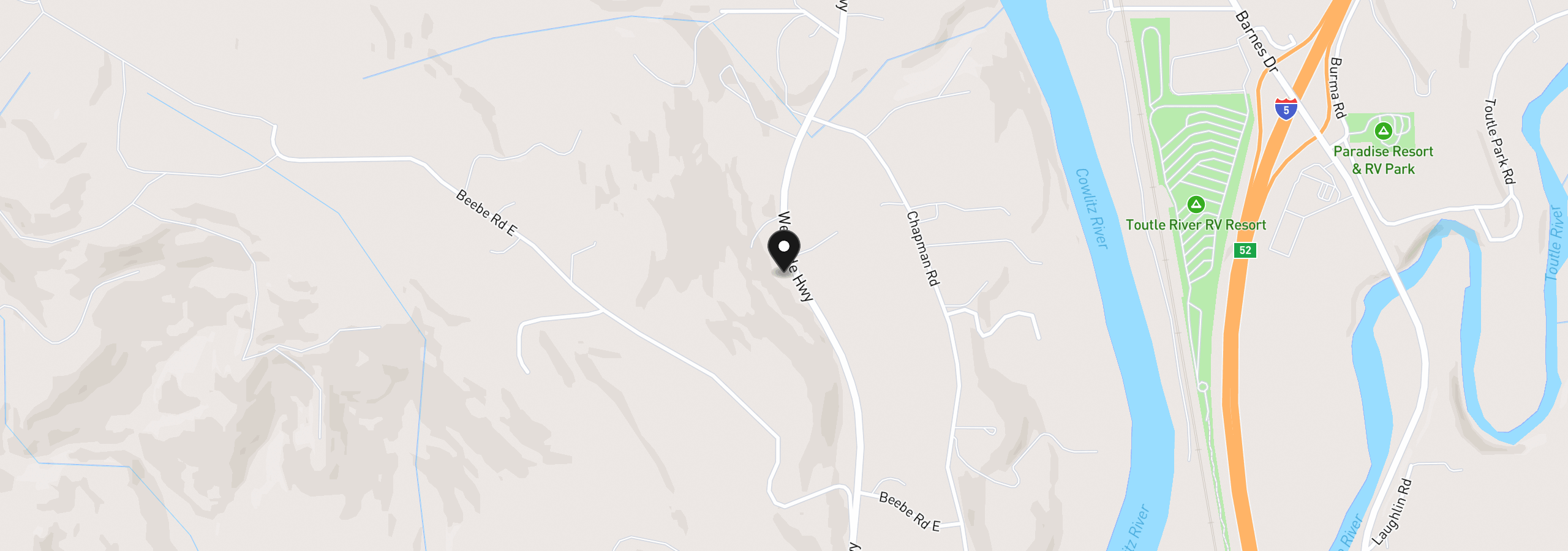 Map showing the location of 6405 Westside Hwy, Castle Rock, Wa 98611