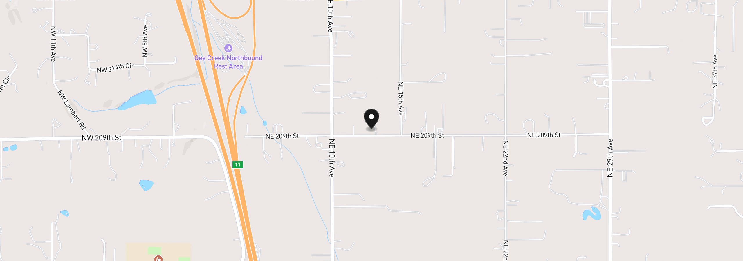 Map showing the location of 1300 NE 209th St, Ridgefield, Wa 98642