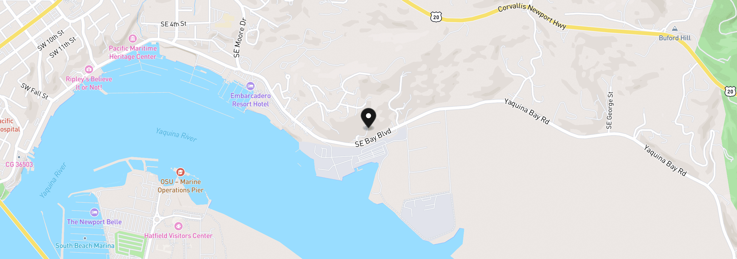 Map showing the location of 800 Niemi Ct, Newport, OR 97365