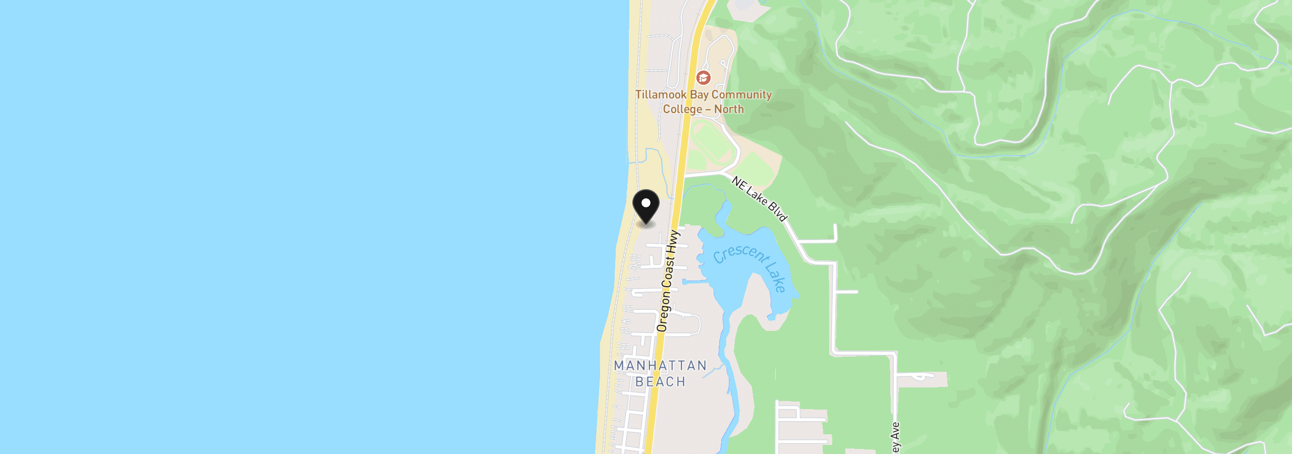 Map showing the location of NE 23rd Ave, Rockaway Beach, OR 97136
