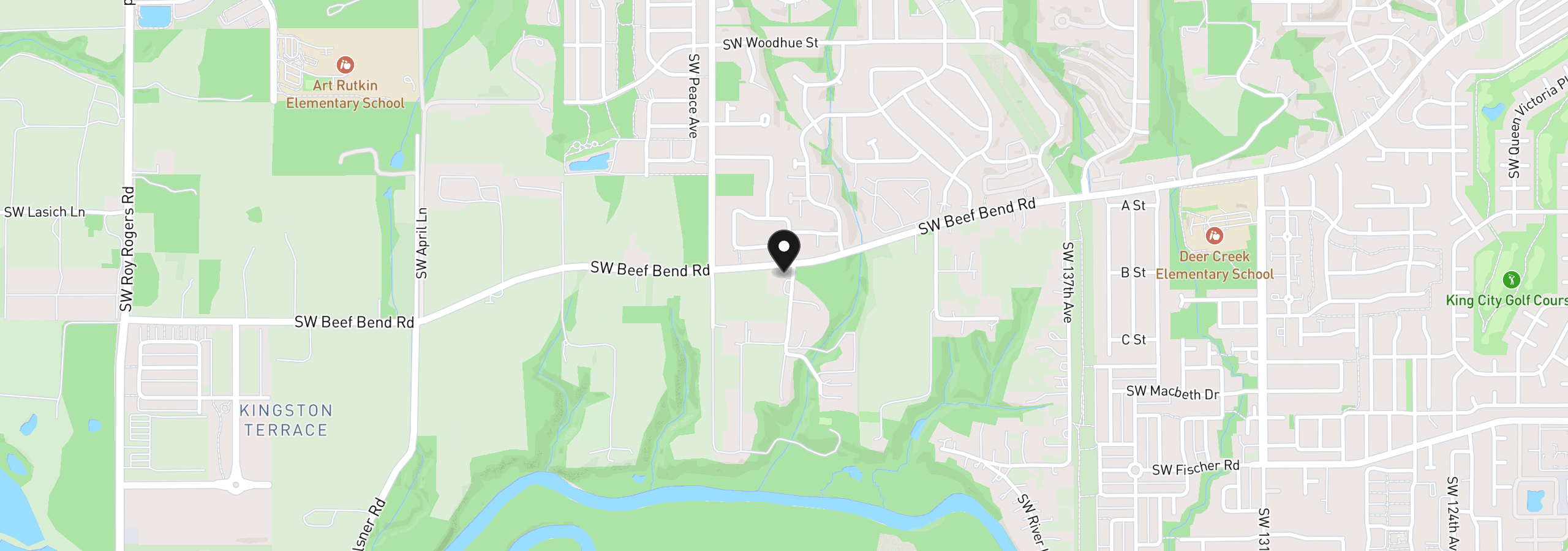 Map showing the location of 14730 SW Beef Bend Rd, Portland, OR 97224