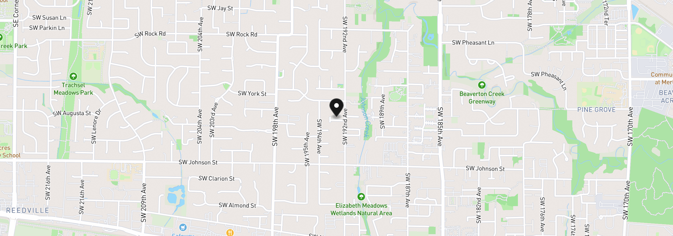 Map showing the location of 19265 SW Durell Ct, Beaverton, OR 97003