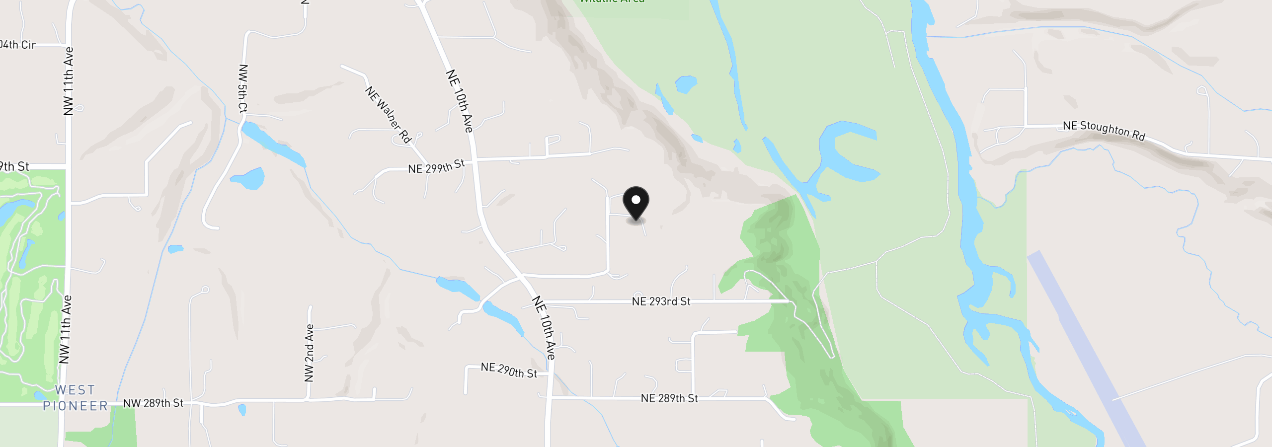 Map showing the location of 1401 NE 296th St, Ridgefield, Wa 98642