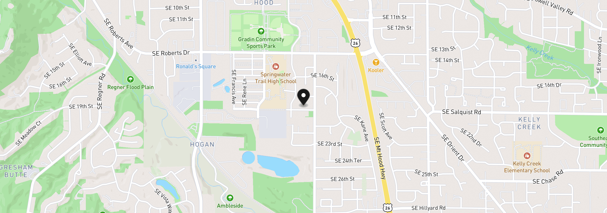 Map showing the location of 2793 SE 19th St, Gresham, OR 97080