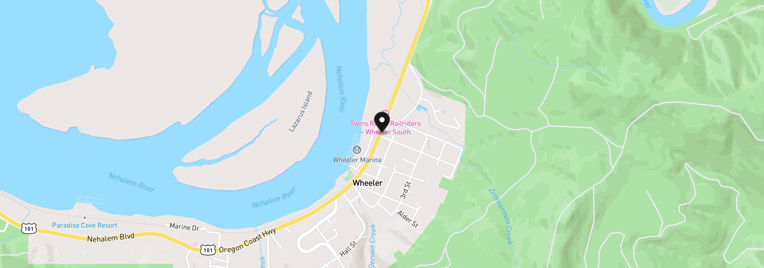 Map showing the location of 95 Nehalem Blvd 1, Wheeler, OR 97147