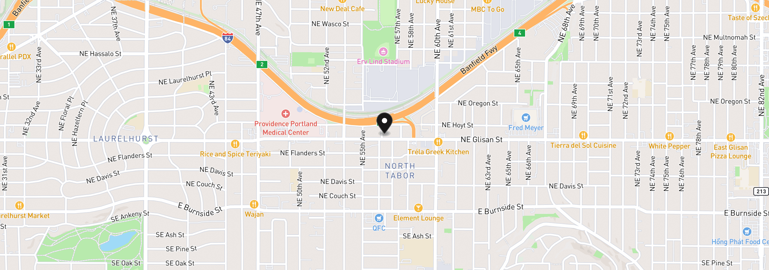 Map showing the location of 512 NE 56th Ave, Portland, OR 97213