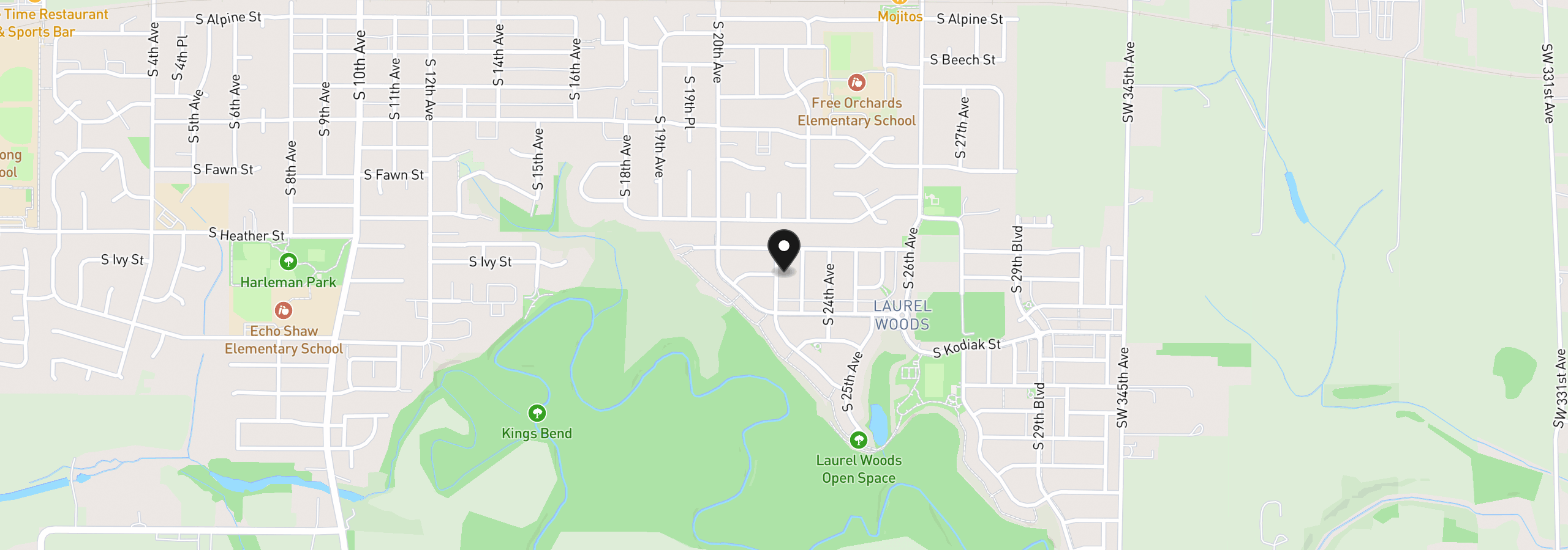 Map showing the location of 822 S 22nd Ave, Cornelius, OR 97113