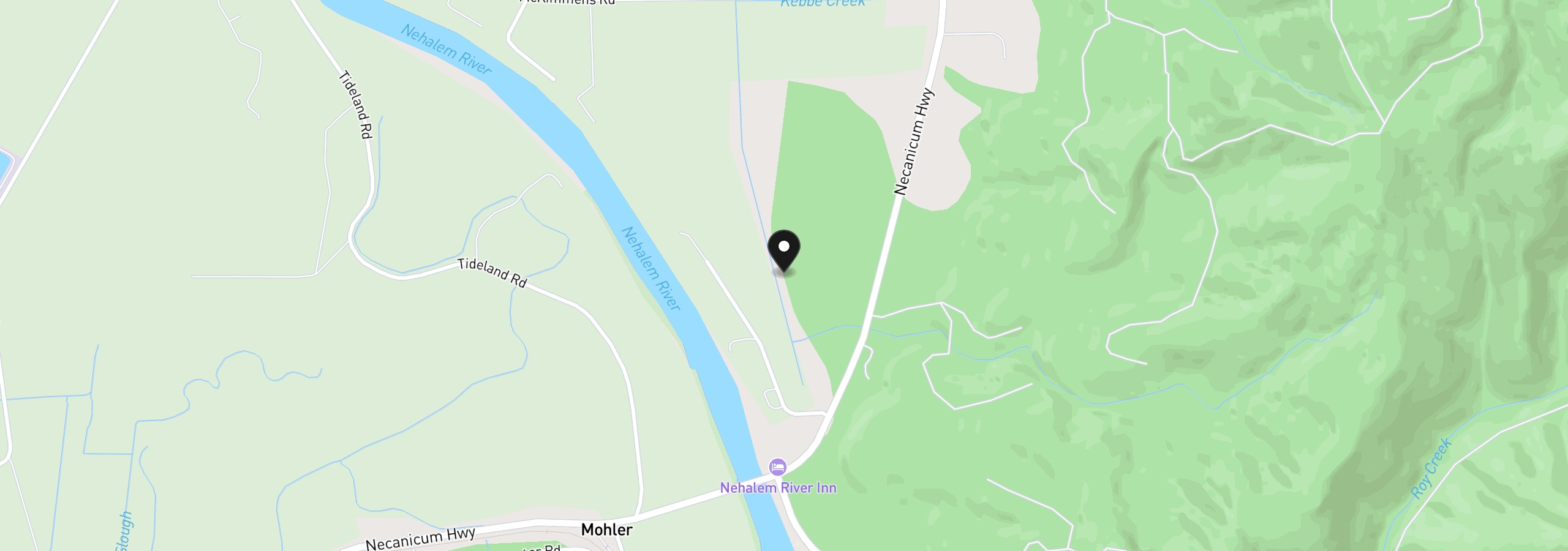 Map showing the location of 35600 Hwy 53, Nehalem, OR 97131