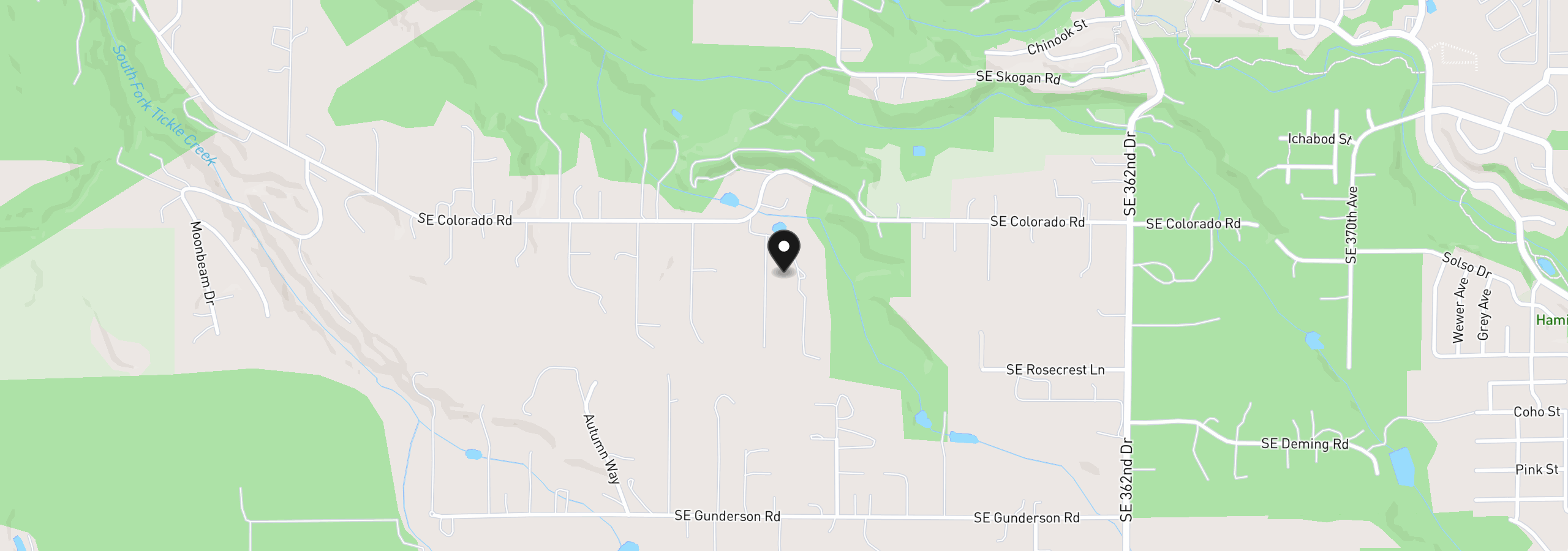 Map showing the location of 35000 SE Colorado Rd, Sandy, OR 97055