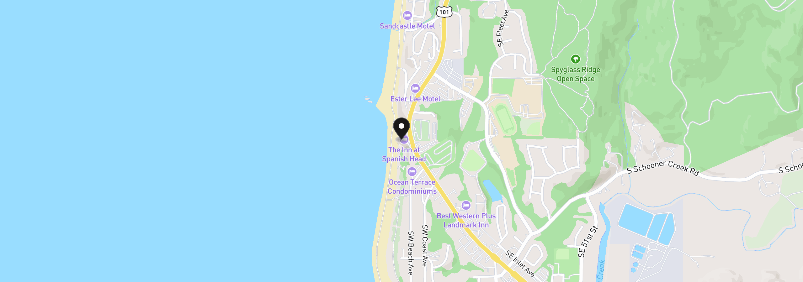 Map showing the location of 4009 SW Highway 101 920, Lincoln City, OR 97367