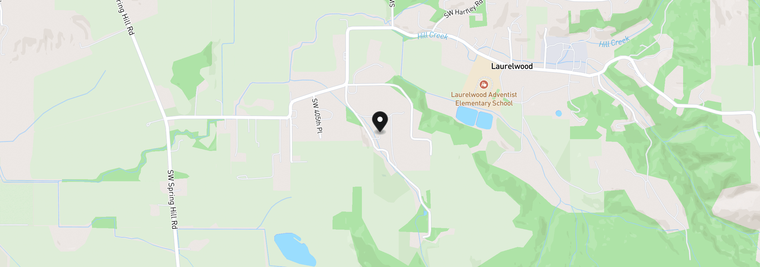 Map showing the location of 13988 SW Lambert Ln, Gaston, OR 97119