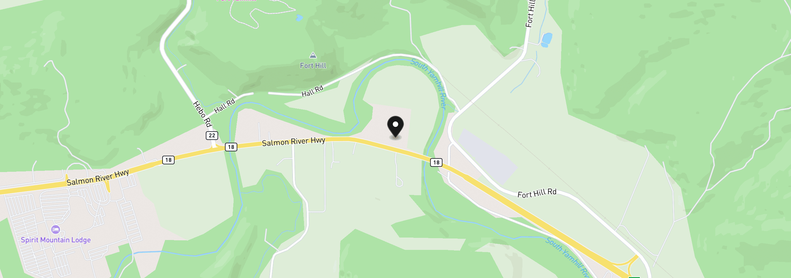 Map showing the location of 25905 Salmon River Hwy, Willamina, OR 97396