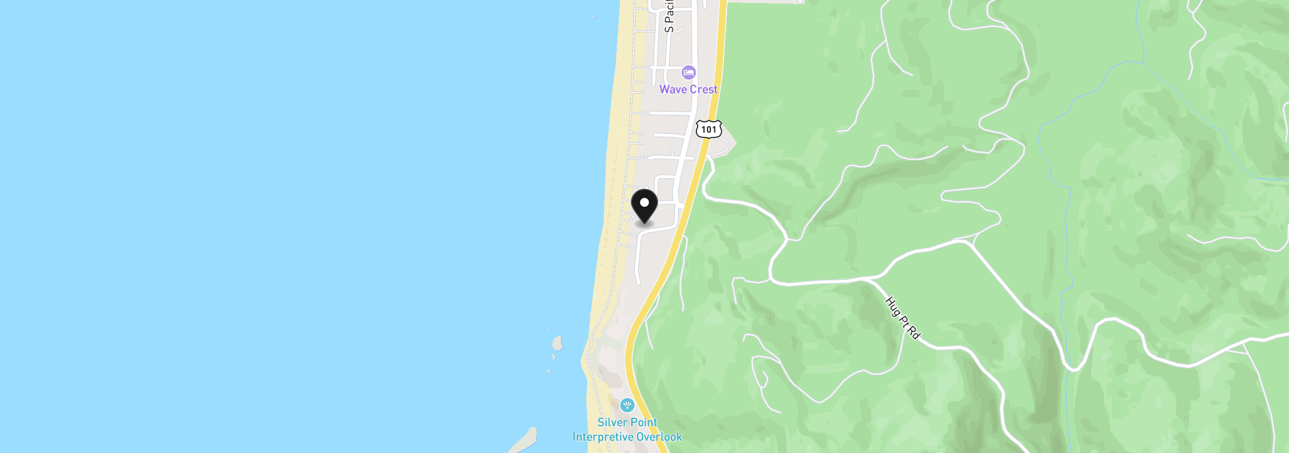 Map showing the location of 01900 Maher St, Cannon Beach, OR 97110