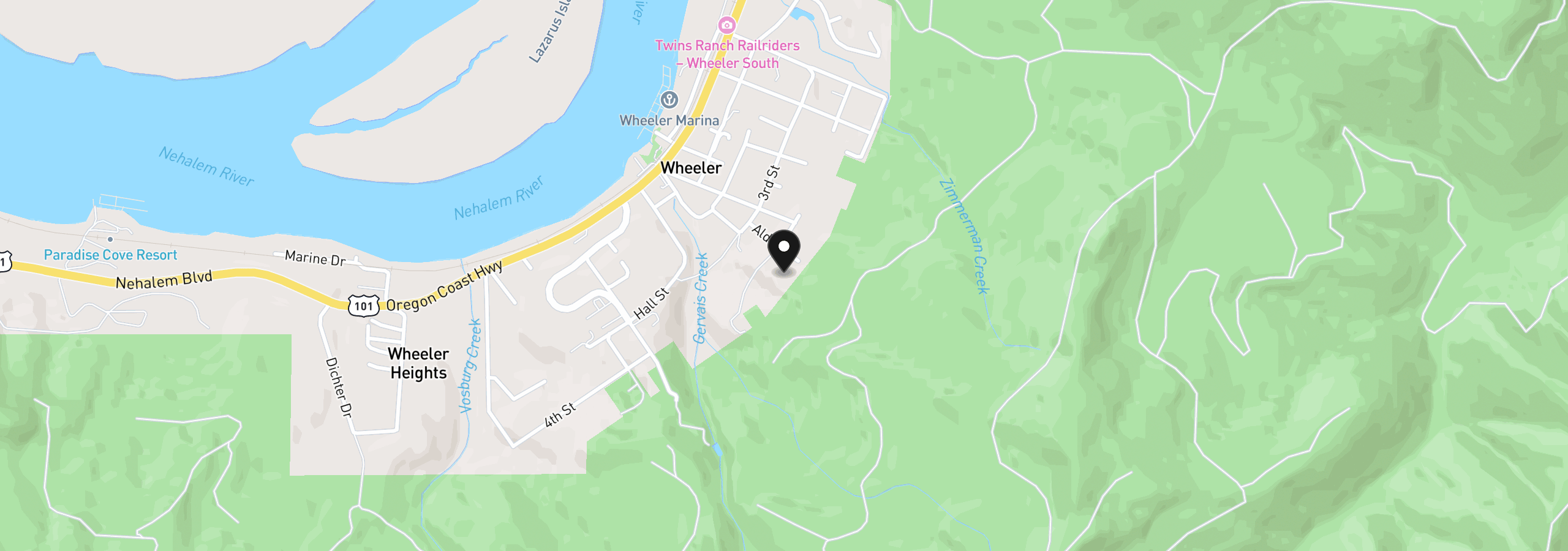 Map showing the location of Maple, Wheeler, OR 97147