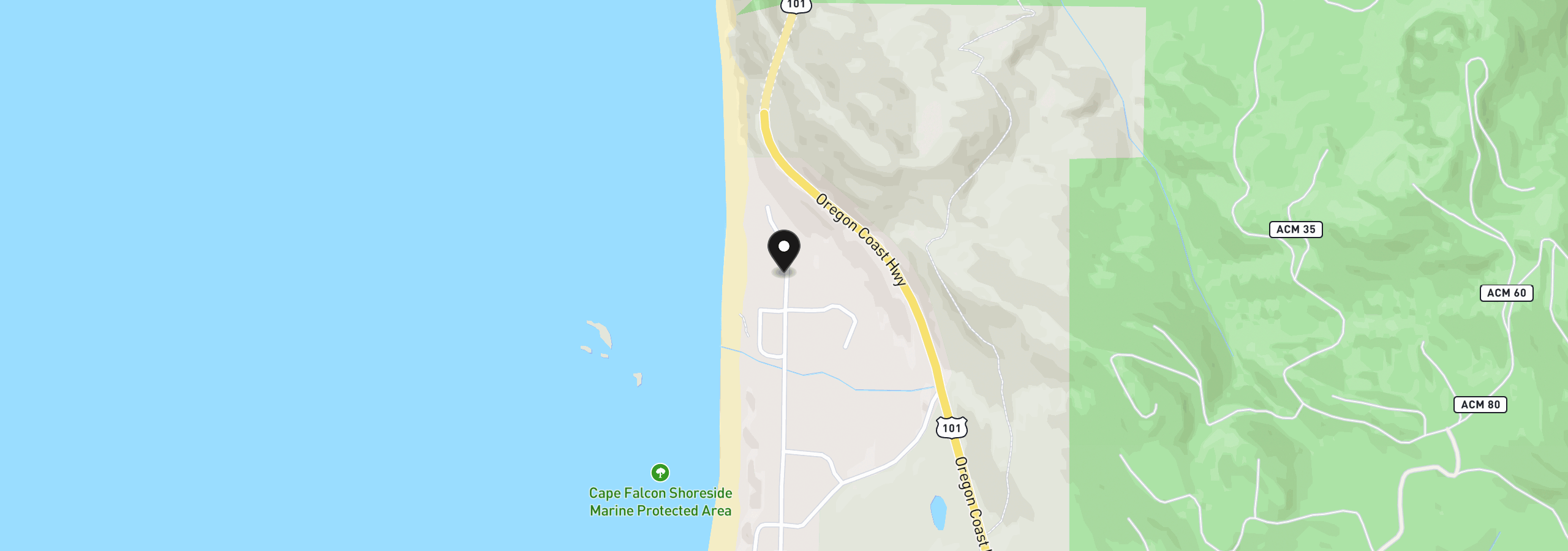 Map showing the location of 79520 Ray Brown Rd, Arch Cape, OR 97102