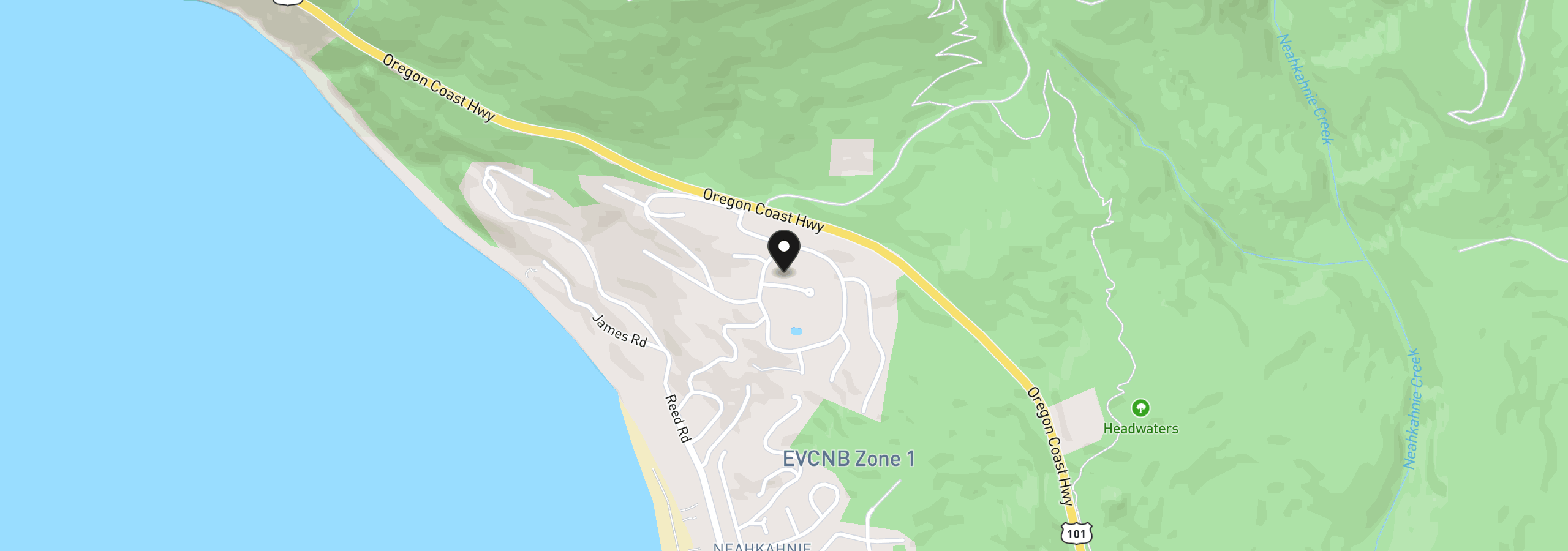 Map showing the location of Leaward Way, Manzanita, OR 97130