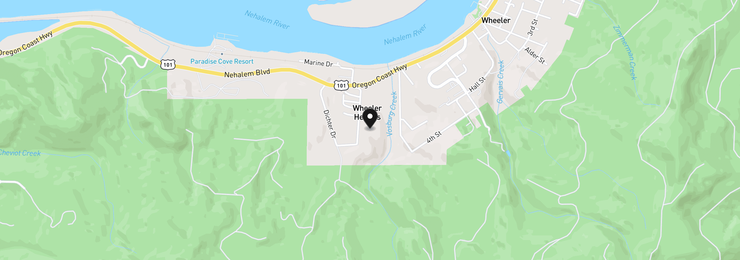 Map showing the location of 0000 Pennsylvania Ave 4600, Wheeler, OR 97147