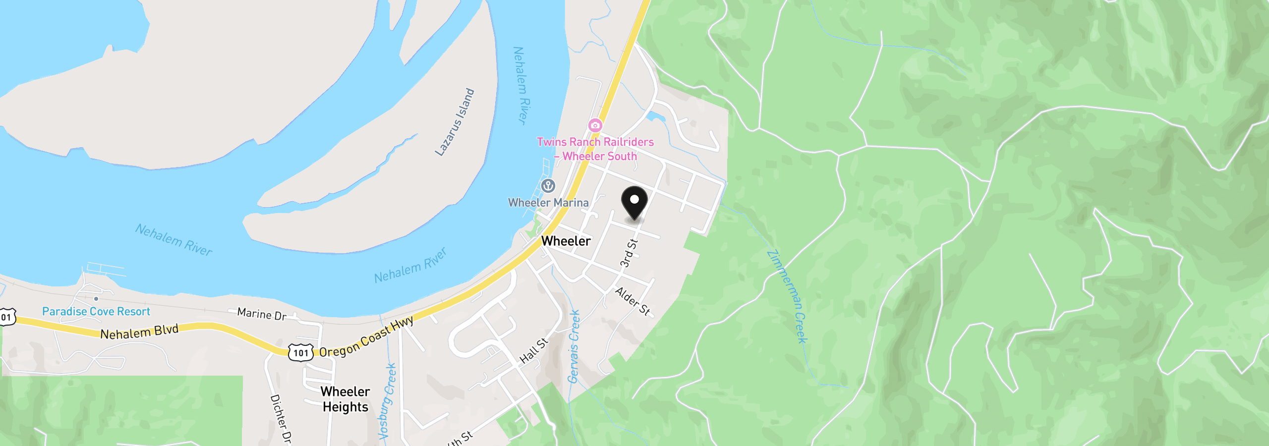 Map showing the location of 273 Pine St, Wheeler, OR 97147