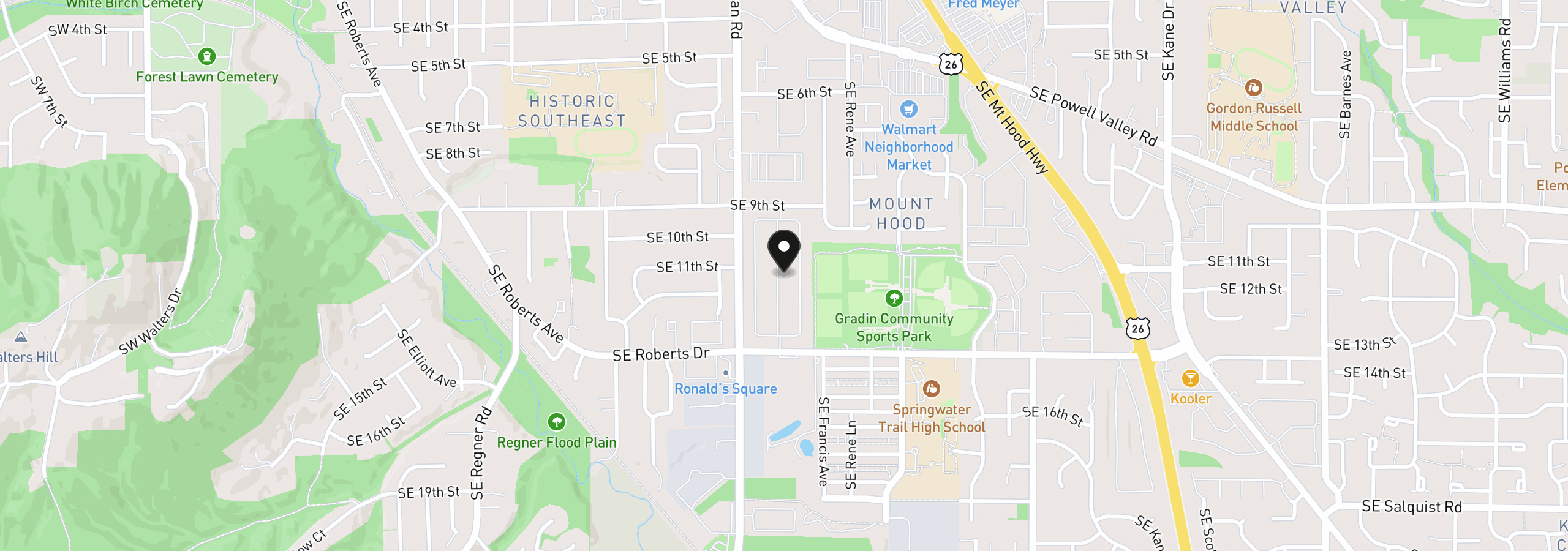 Map showing the location of 1949 SE Palmquist Rd 41, Gresham, OR 97080