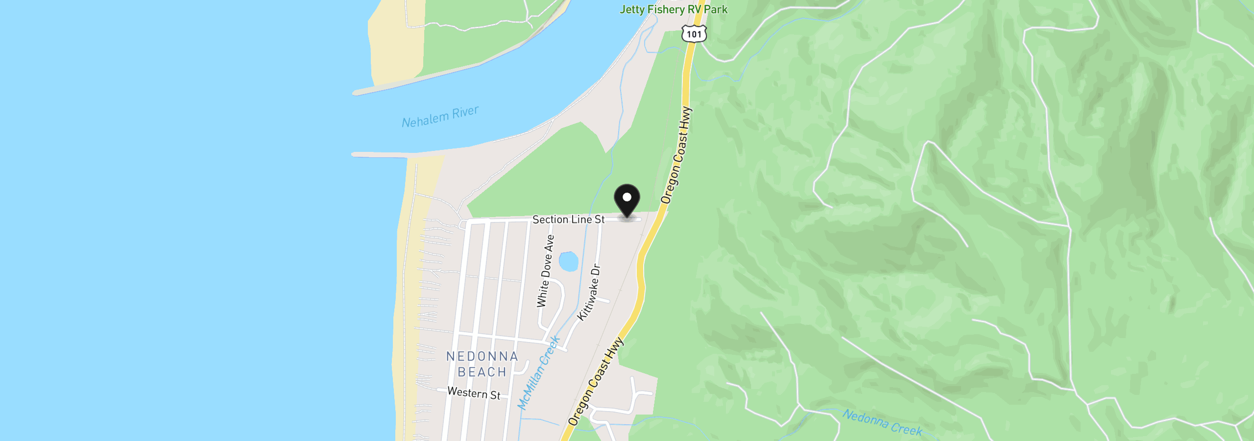 Map showing the location of 9779 Section Line St, Rockaway Beach, OR 97136