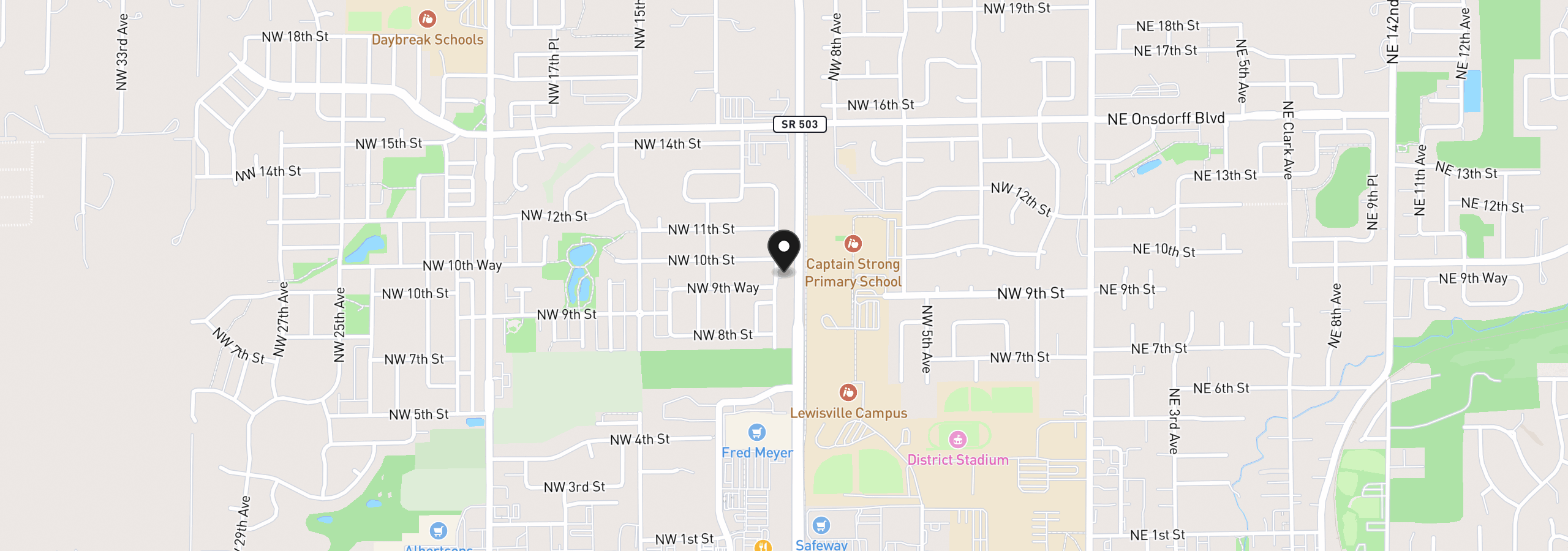 Map showing the location of 919 NW 11th Ave, Battle Ground, Wa 98604