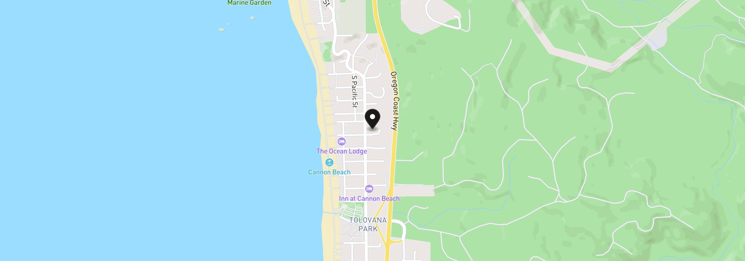 Map showing the location of 2787 S Hemlock St, Cannon Beach, OR 97110