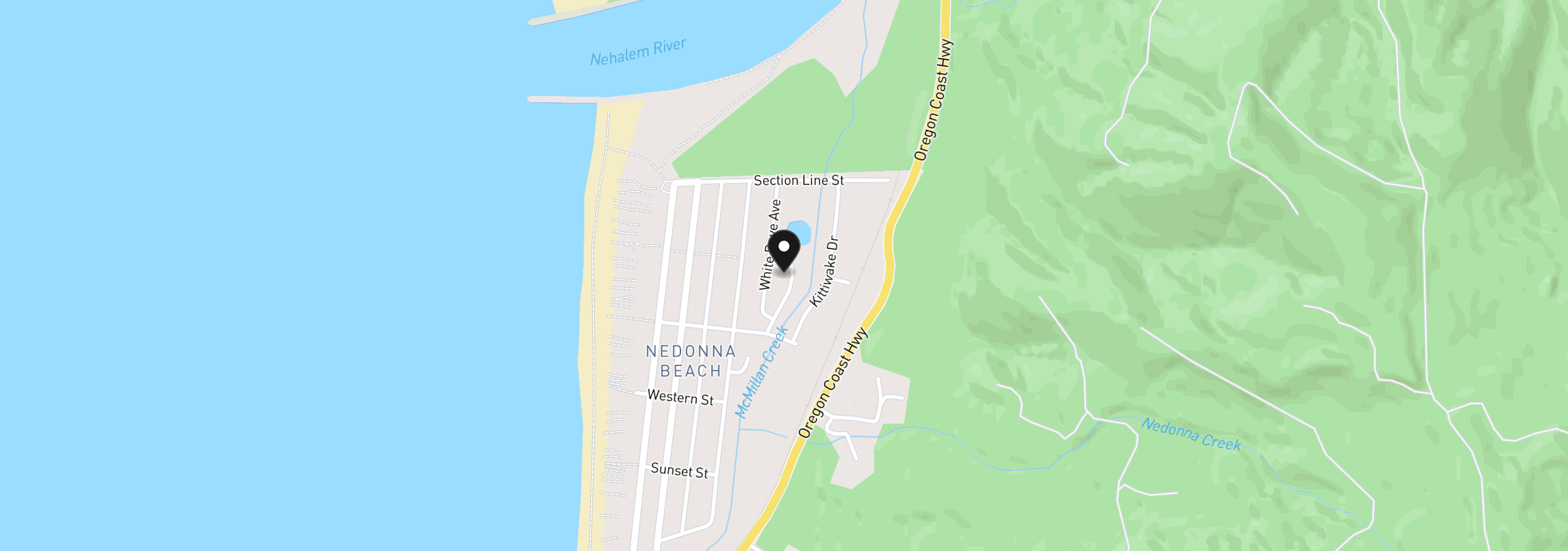 Map showing the location of 26536 Chieftain Dr, Rockaway Beach, OR 97136