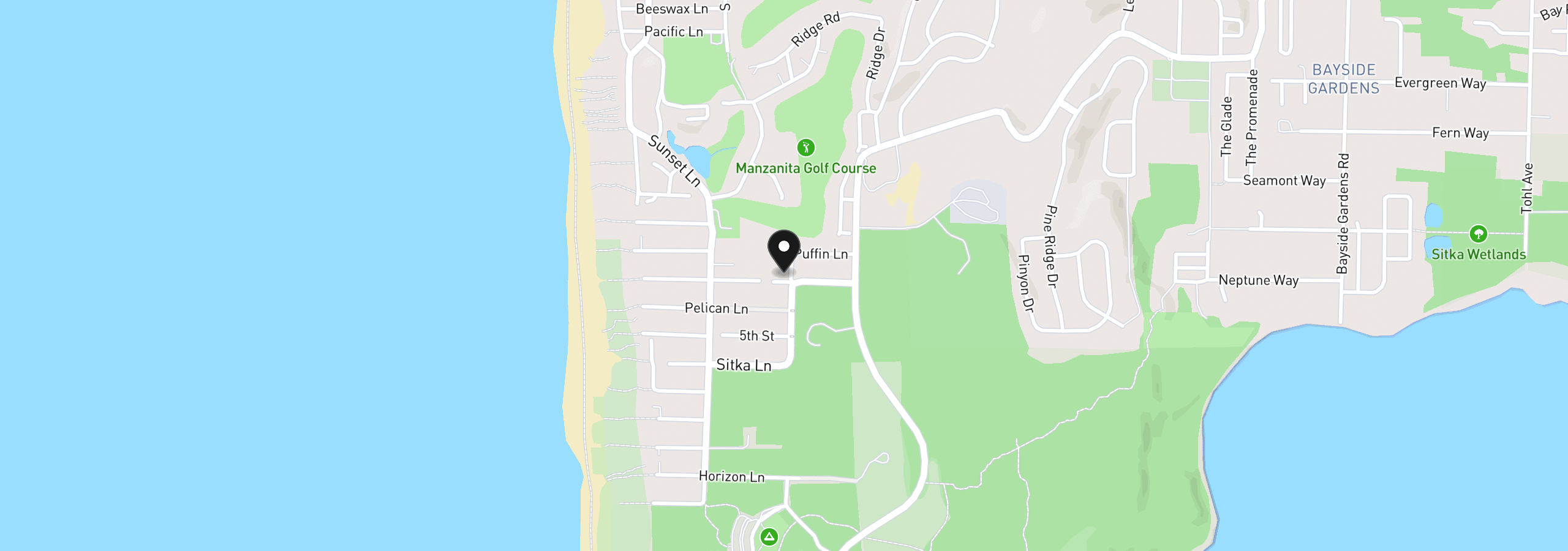 Map showing the location of Nehalem Ave Lot25, Manzanita, OR 97130